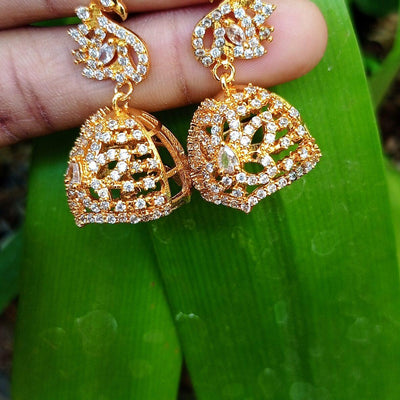 White Peacock Shaped Jhumkas
