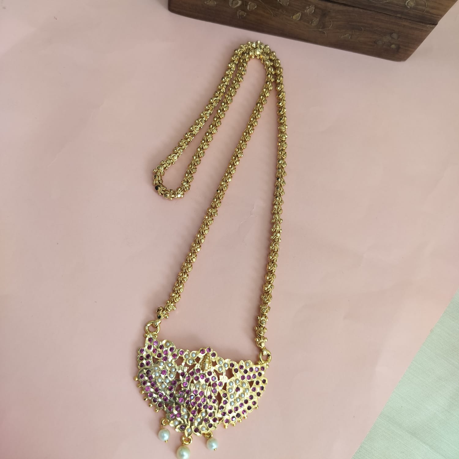 Vintage Lakshmi Panchaloha Dollar Chain