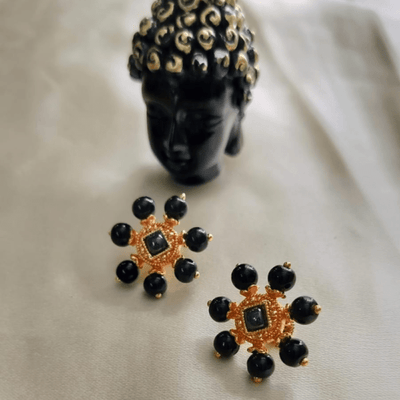 Round Chakra Pearl Stud Earring