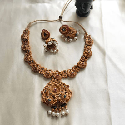 Peacock Matt Necklace Jewelry