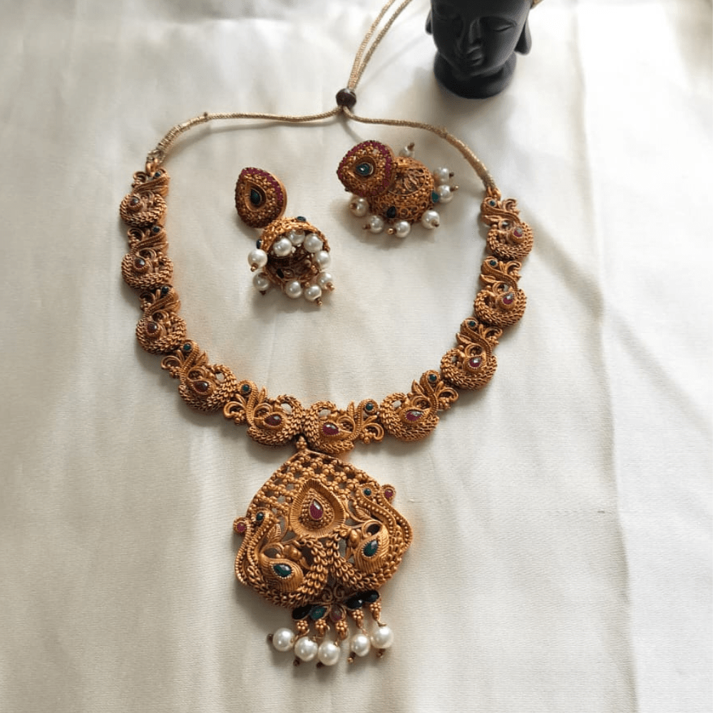 Peacock Matt Necklace Jewelry