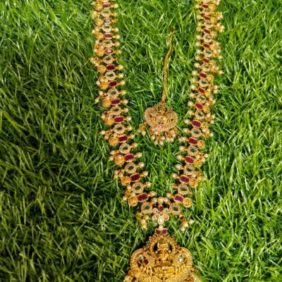 Ruby Green Laxmi Mini Bridal Jewellery Set