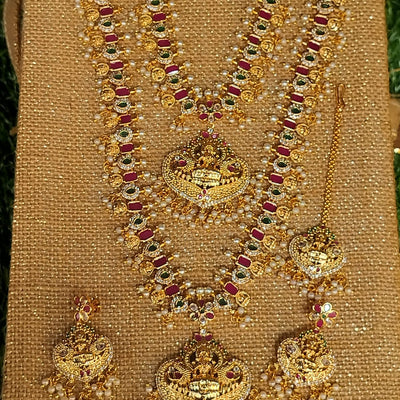 Ruby Green Laxmi Mini Bridal Jewellery Set