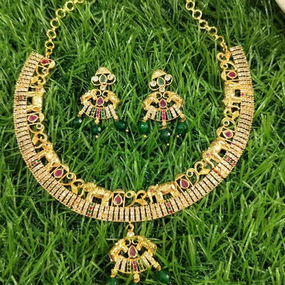 Elephant Motif CZ Necklace