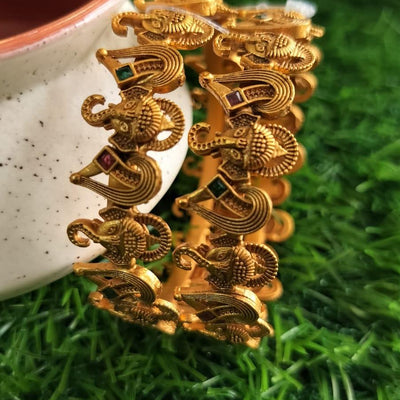Designer Antique Gold Plated Ganesha Bangles