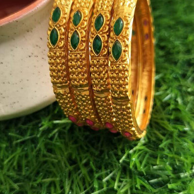 Designer Bangles With Ruby Stone