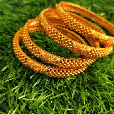 Designer Bangles With Ruby Stone