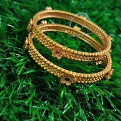 Floral Design Gold Plated Bangle