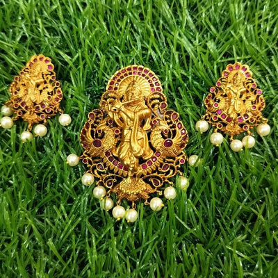 Lord Krishna Pendant Set