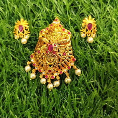 Ruby Stone Peacock Pendant