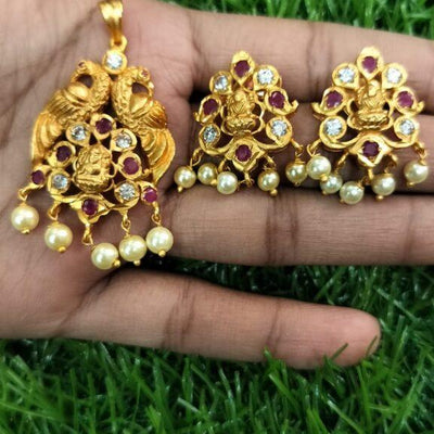 Lakshmi and Peacock Design Pendant