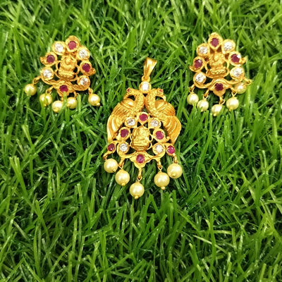 Lakshmi and Peacock Design Pendant