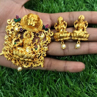 Lakshmi and Lion Design Pendant