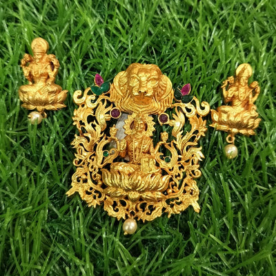 Lakshmi and Lion Design Pendant