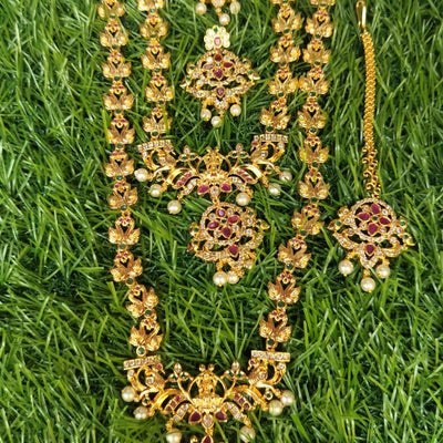 Multicolor Duck Motif Bridal Jewellery Set
