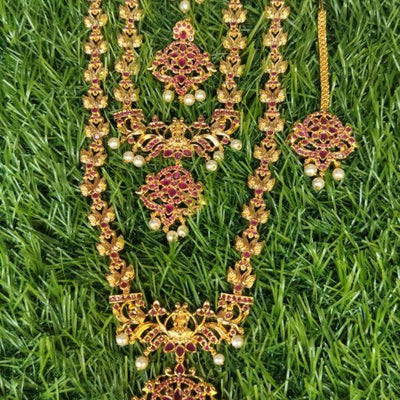 Multicolor Duck Motif Bridal Jewellery Set