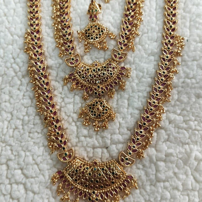 Ruby Green Color Mini Bridal Jewellery Set