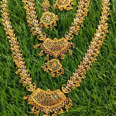 Ruby Green Color Mini Bridal Jewellery Set