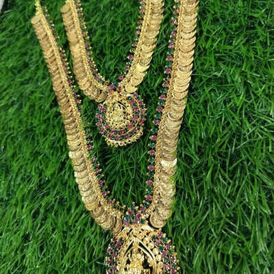Gold Coin Lakshmi Design Jewellery Set
