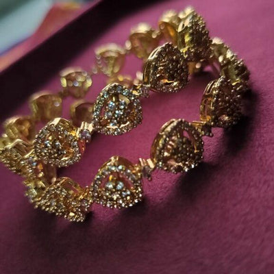 Gold Look Alike AD Stone Bangles