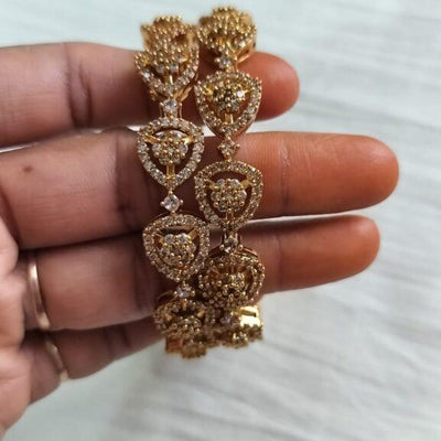 Gold Look Alike AD Stone Bangles