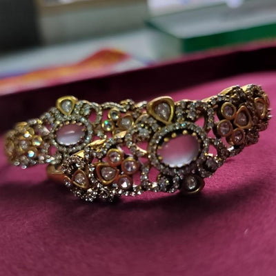 Victorian Moissanite Pink Stone Bangle