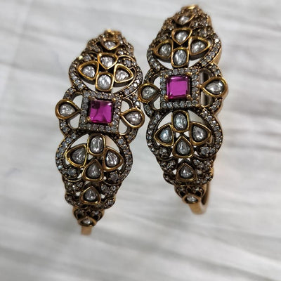 Victorian Mozanite Stone Bangle-Red