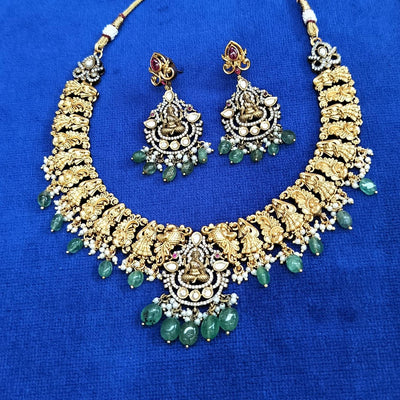 Victorian Ganapathi Necklace – Green Beaded