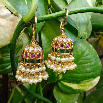 Kempu Stones with Guttapusalu Danglers