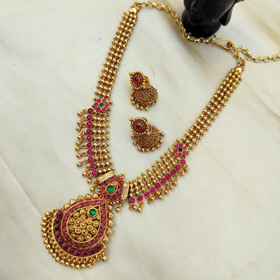 Classic Kempu Necklace Set