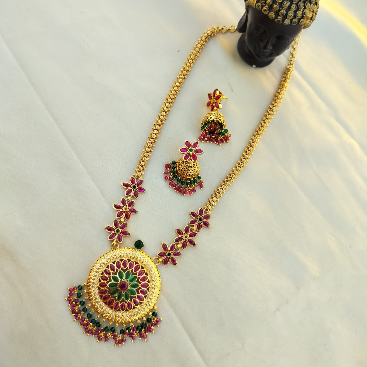 Divya Floral Kempu Haara Set