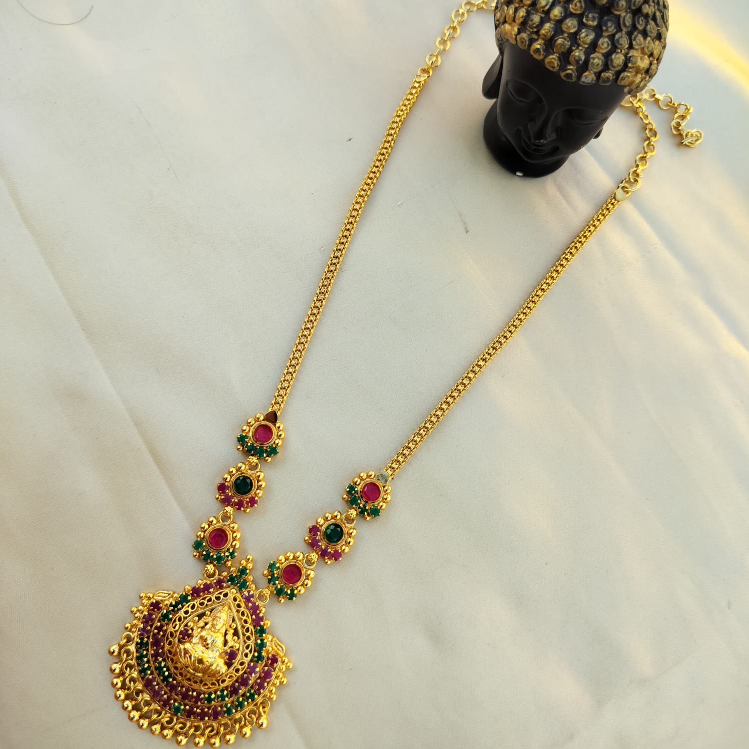 Sowmya Temple Kempu Necklace