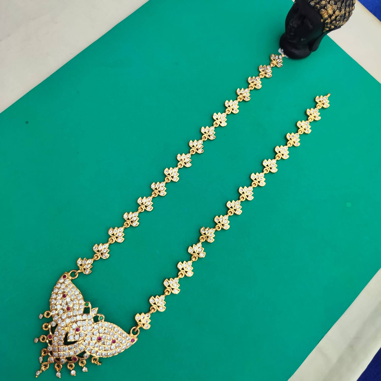 Panchaloha Hara with Stones | Traditional South Indian Necklace Online