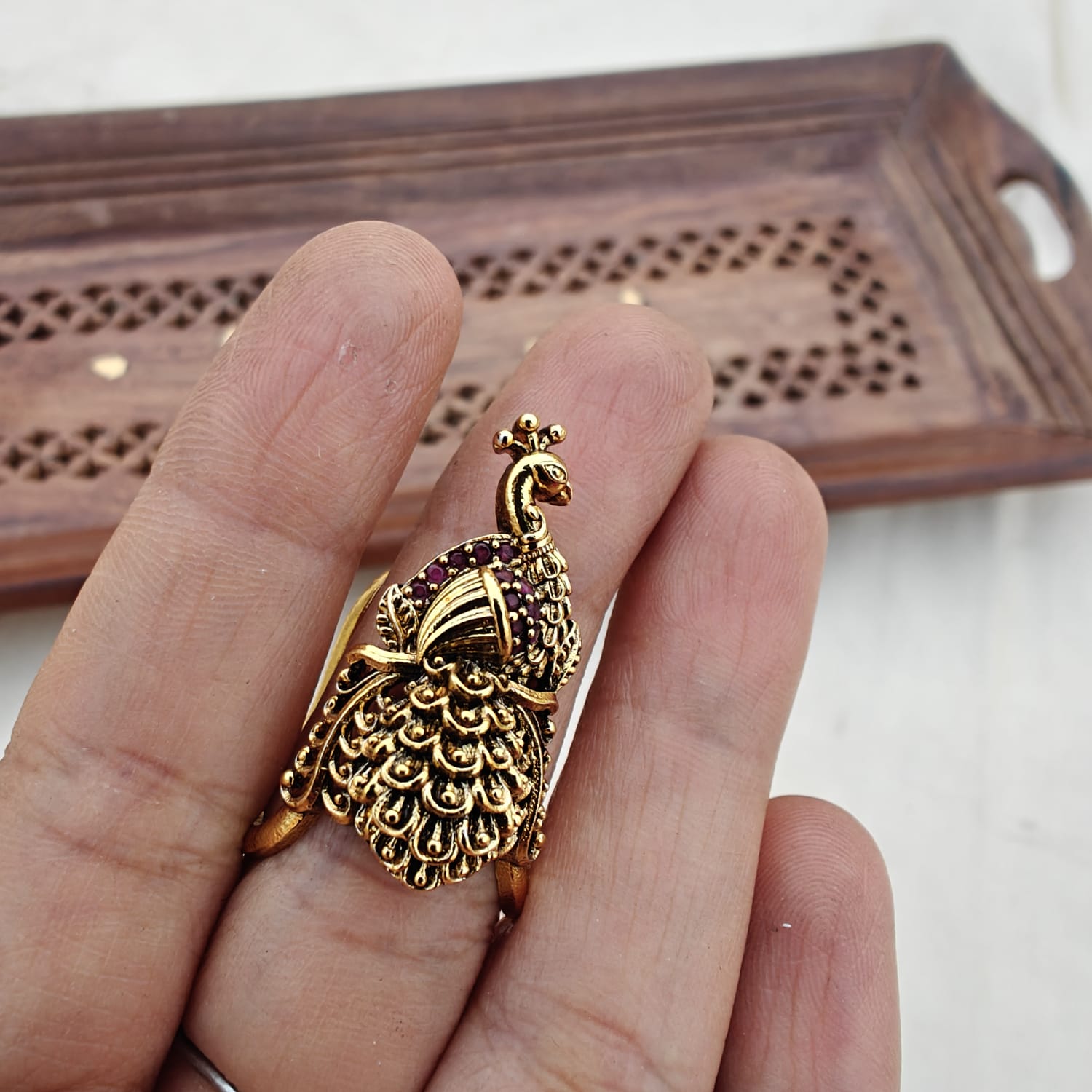 peacock vanki ring