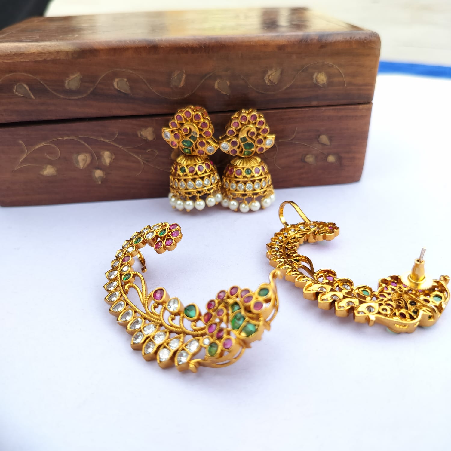 peacock earcuff