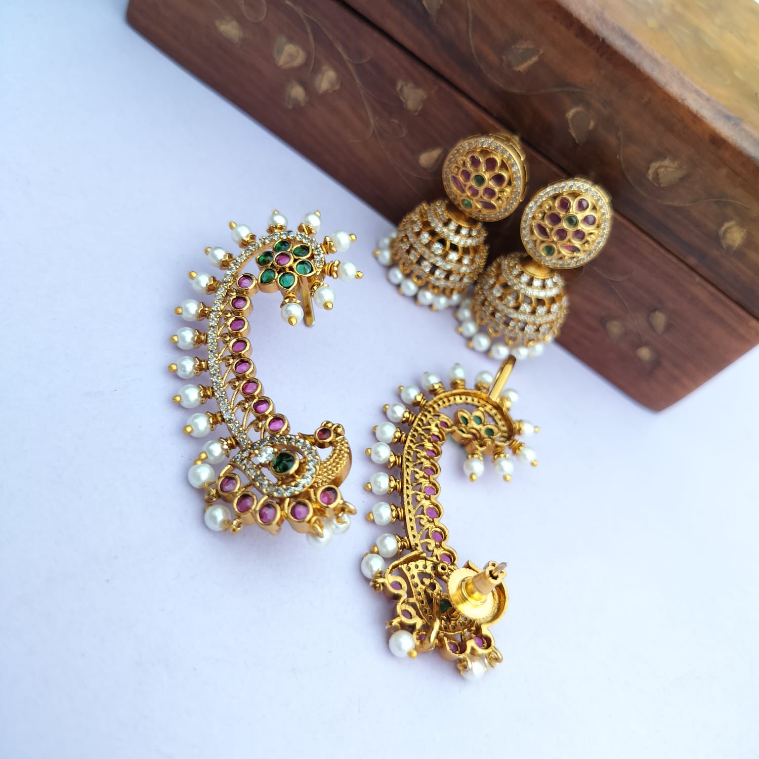 peacock earcuff