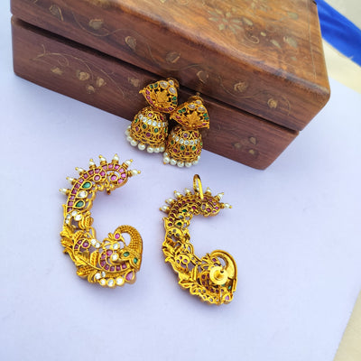 peacock earcuff