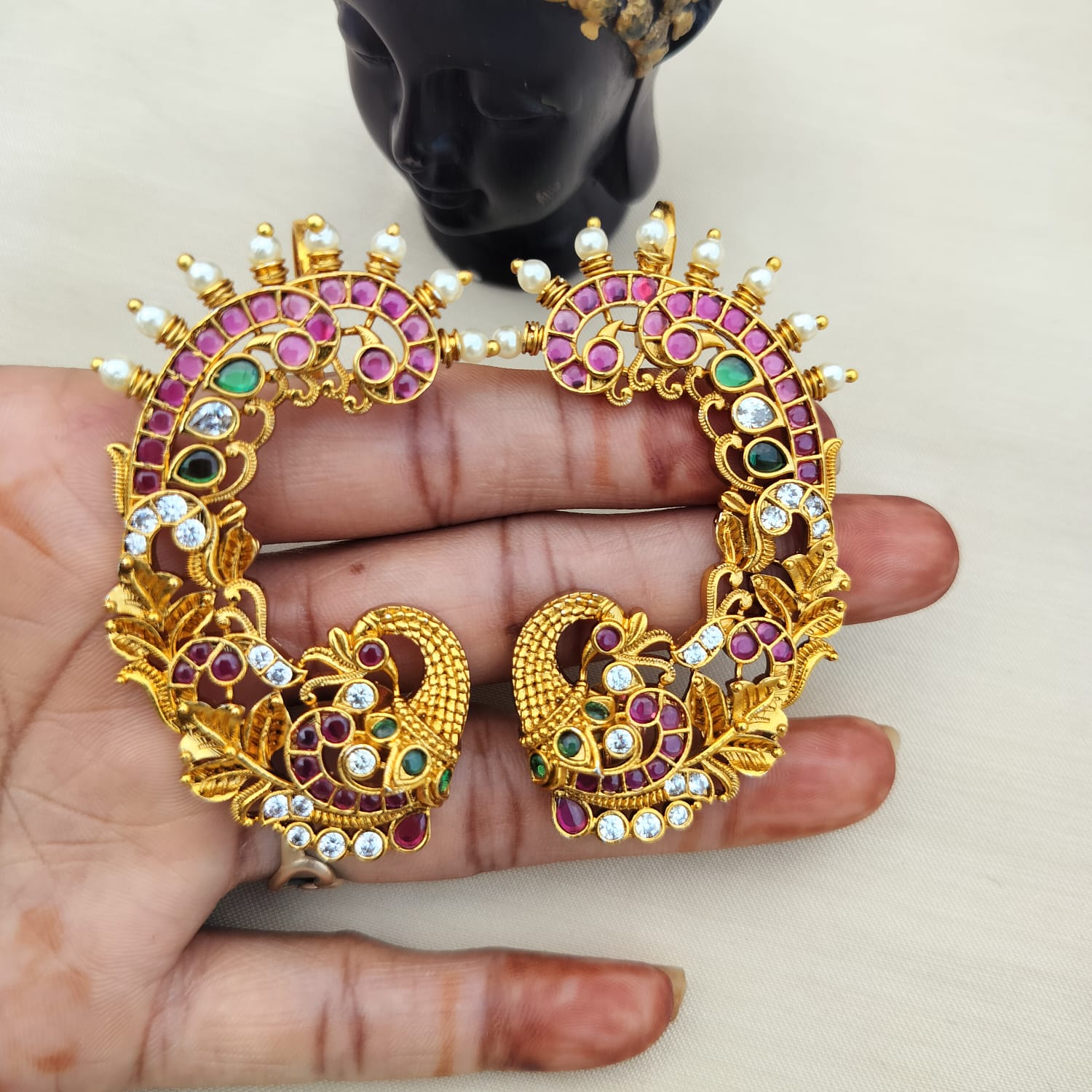 peacock earcuff