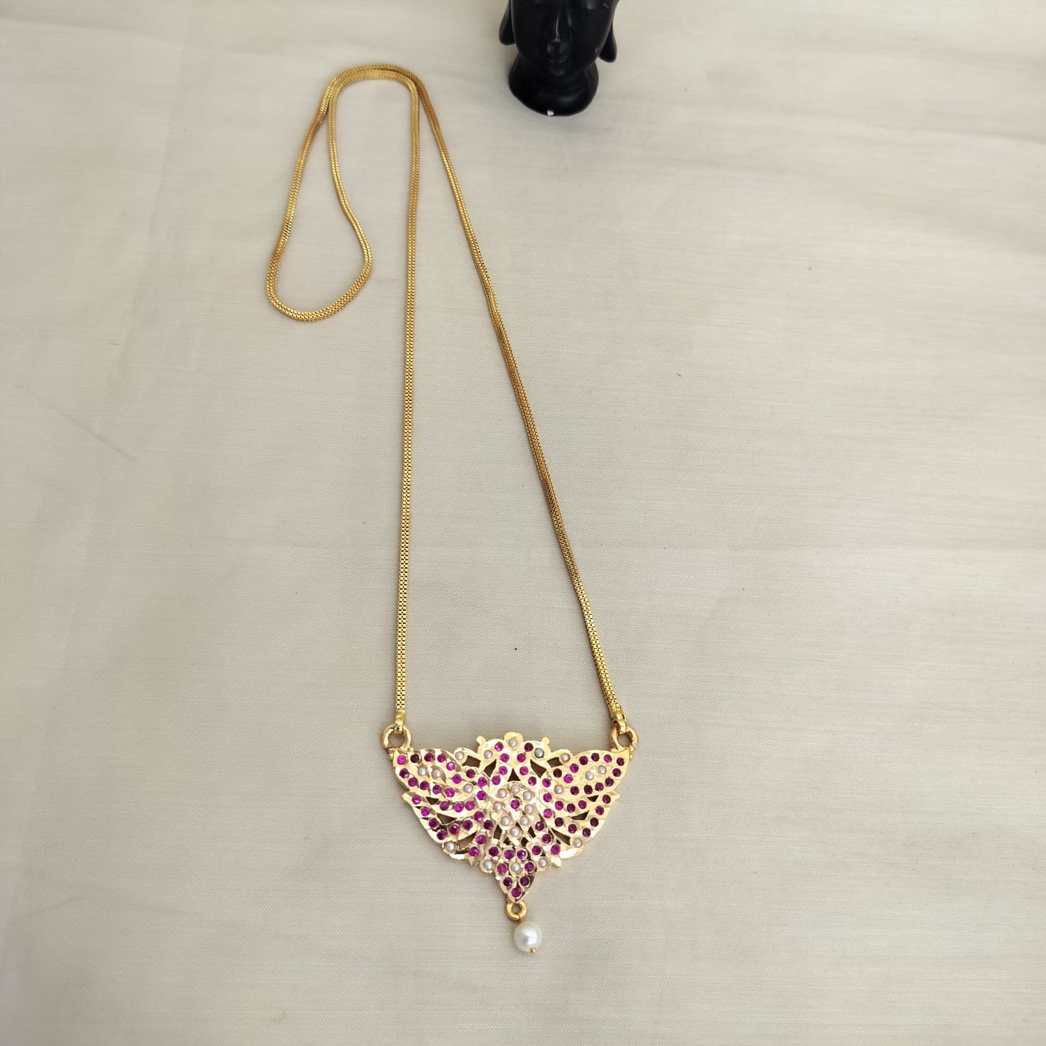Vintage Peacock Panchaloha Dollar Chain