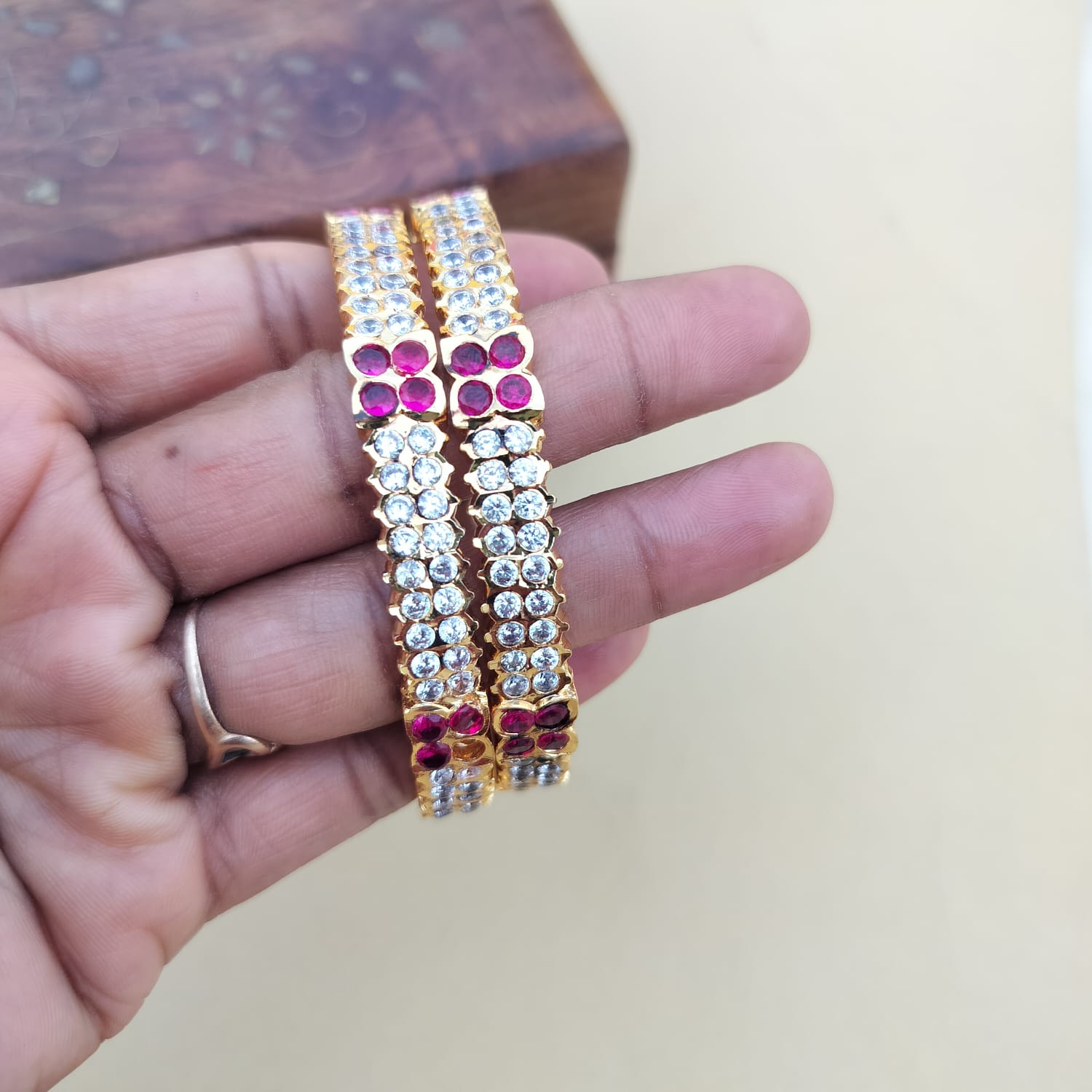 Panchaloha Bangles - Ruby White V1
