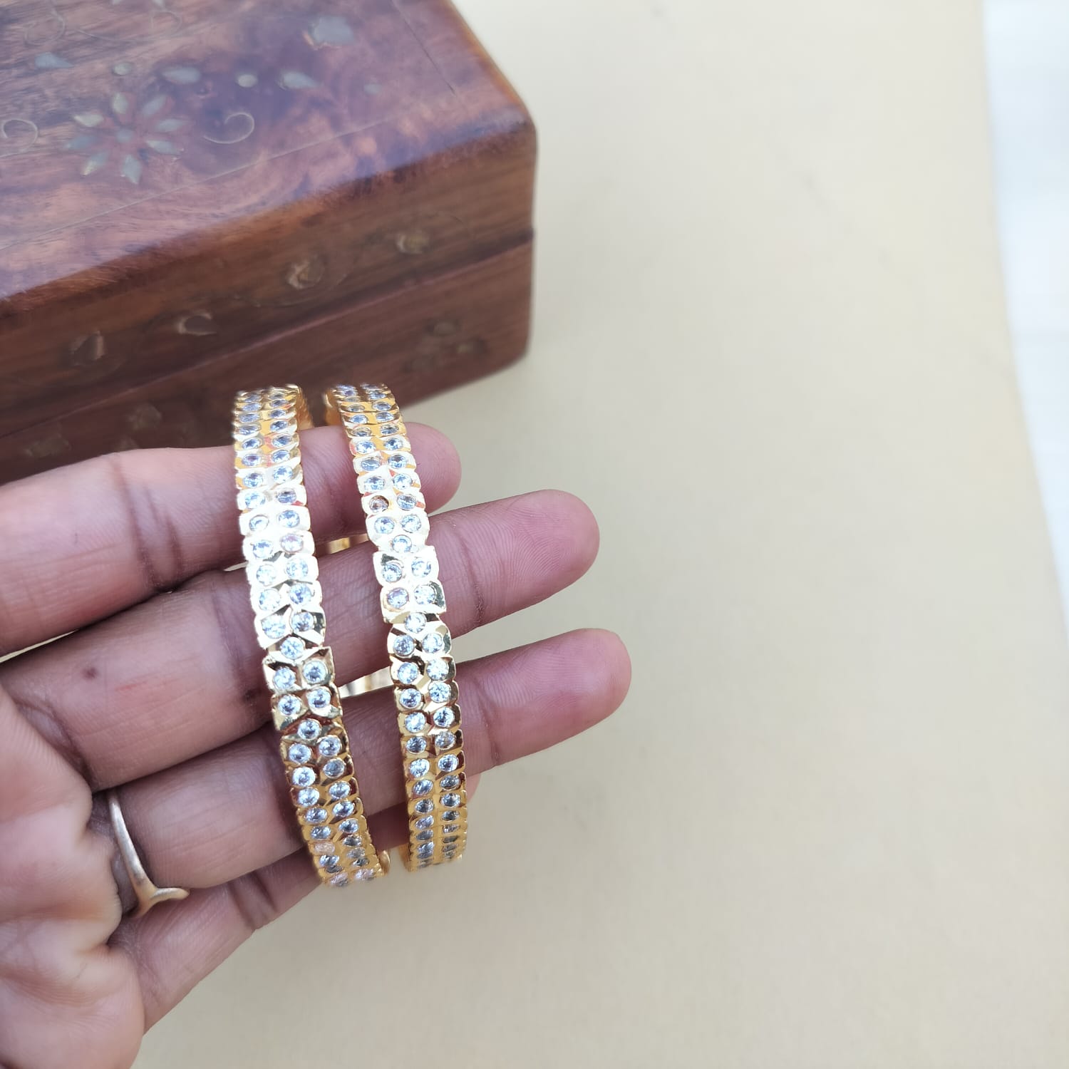 Panchaloha Bangles - White