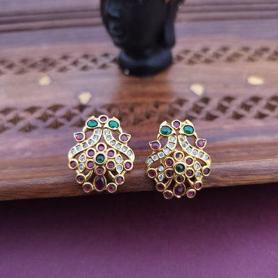 Peacock Matt Stud Earring
