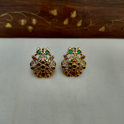 Peacock Matt Stud Earring