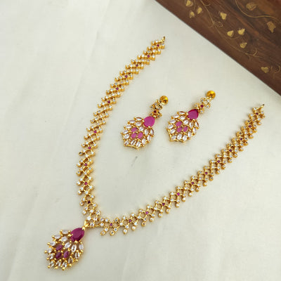 CZ Uncut Stone Necklace