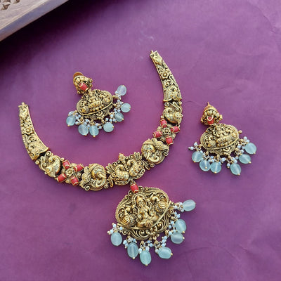 Lakshmi Peacock Coral NeckPiece