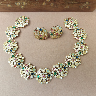 Bhanu- Navratna Neckpiece