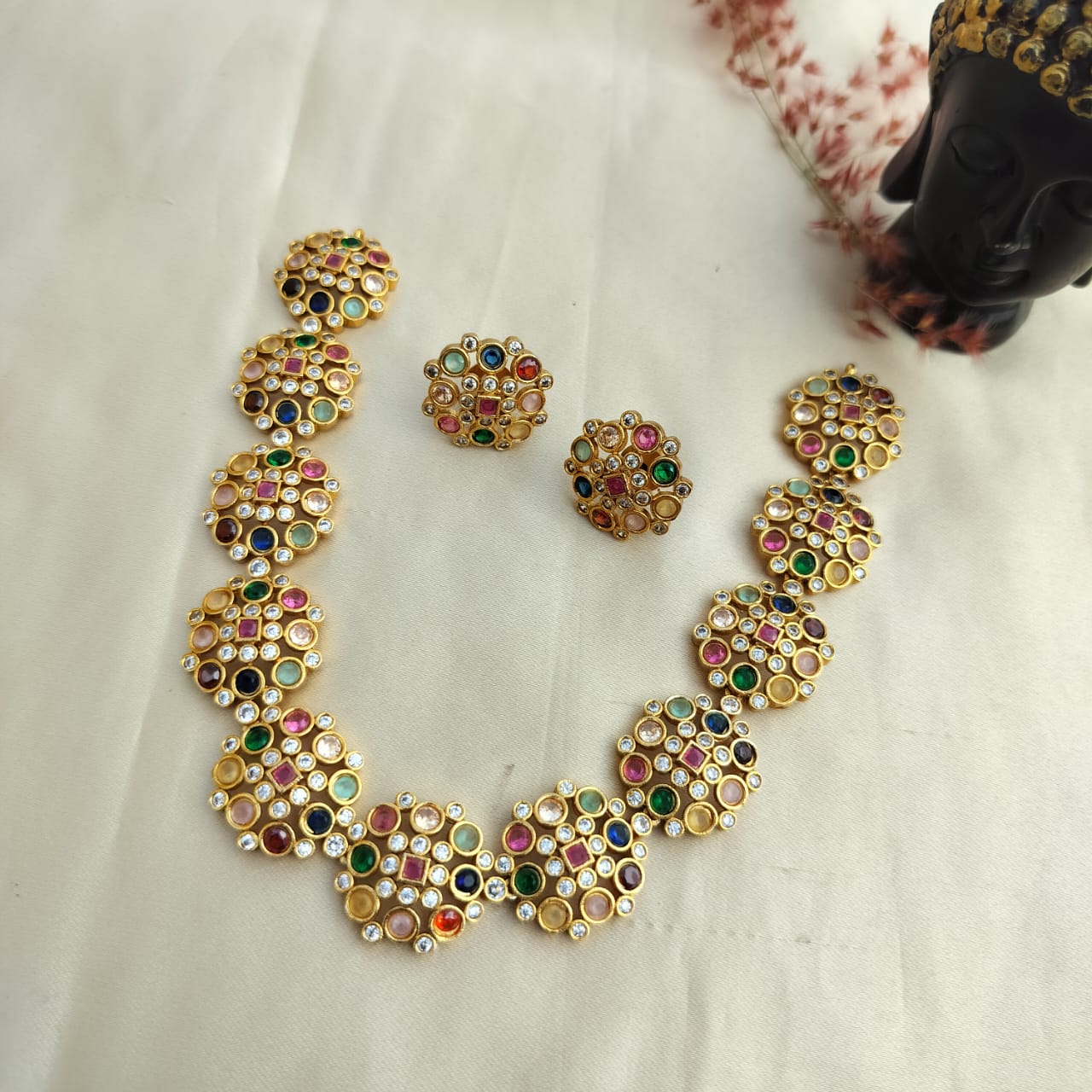 Bhanu- Navratna Neckpiece