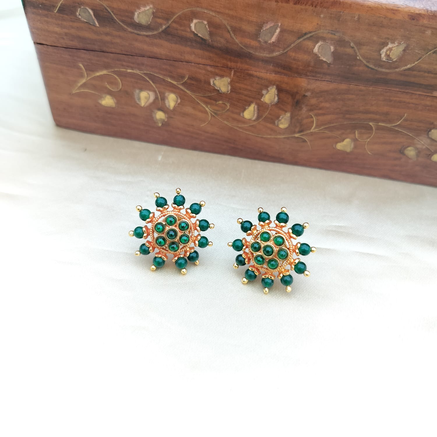 Floral Beads Panchaloha Stud