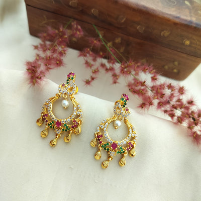 Roopa Peacock Chandballi Earrings