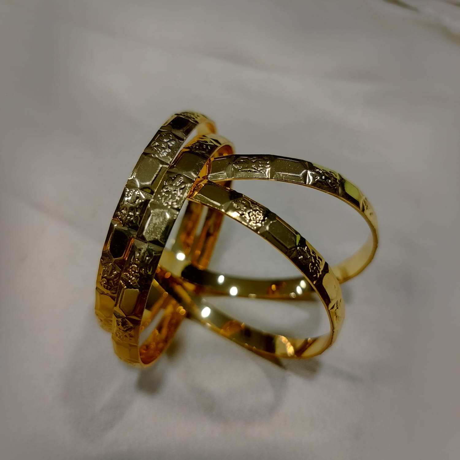 Gold Plated Textured Bangle
